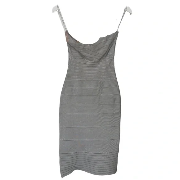 slim fit dress slacks Hervé Léger // Grey & Pink Bandage Dress – VSP Consignment
